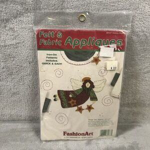 Dimensions FashionArt 80437 Felt Fabric Applique Kit Holiday Angel Christmas NOS